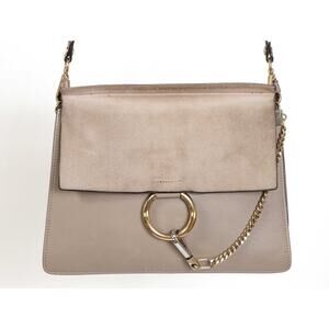 Chloé Faye Medium Shoulder Bag Motty Grey